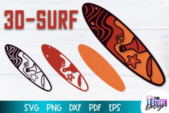 3D Layered Surf SVG Paper Cut File: A Versatile Digital Design for Crafters