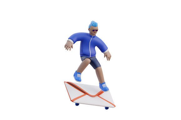 3D Man Playing a Skateboard