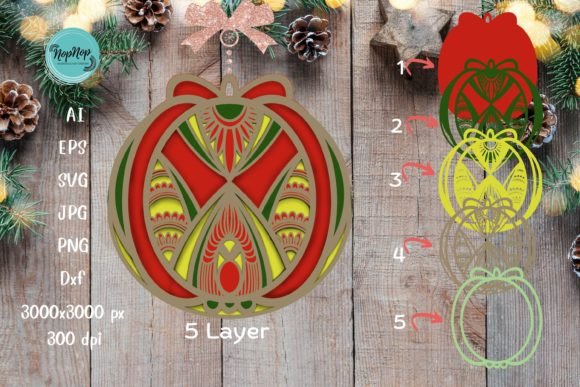 3D Pomegranate Christmas Ornament V1