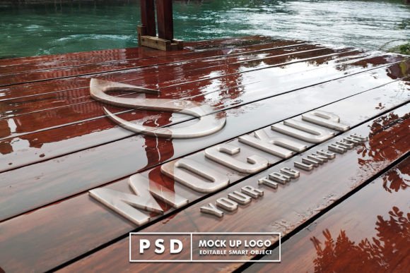3d Realistic Glass Psd Logo Mockup