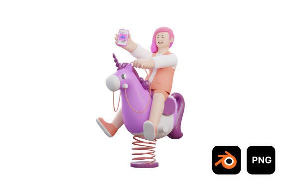 3D Woman Riding a Unicorn: A Strategic Visual for Modern Design and Communication