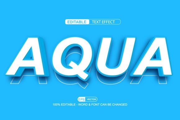 Aqua 3D Editable Text Effect Vector: A Versatile Design Tool for Customization and Creativity