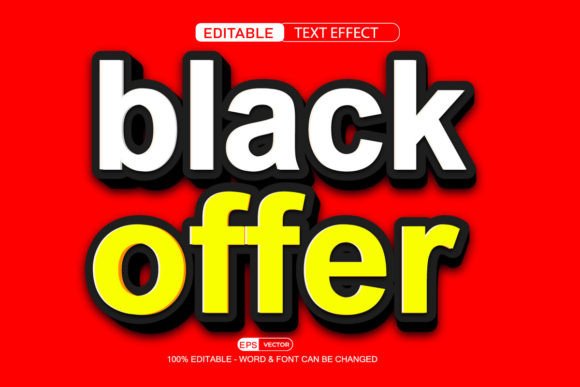 Black Offer 3D Editable Text Effect Vect: A Versatile Tool for Creative Professionals