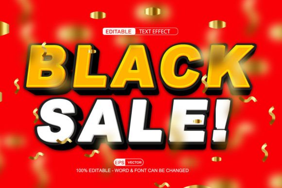 Black Sale 3D Editable Text Effect Vector: A Versatile Design Tool for Creators