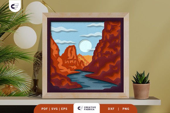 Canyon with Creek 3D Shadow Box: A Creative and Versatile Paper Art Template