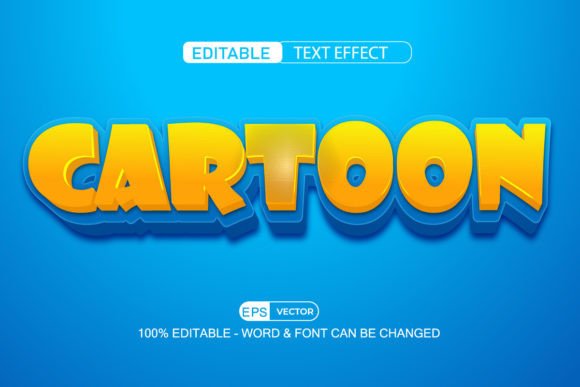 Cartoon 3D Editable Text Effect Vector