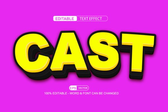 Cast 3D Editable Text Effect Vector: A Versatile Design Tool