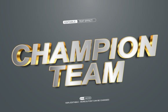 Champions Team 3D Editable Text Effect: A Versatile Design Solution