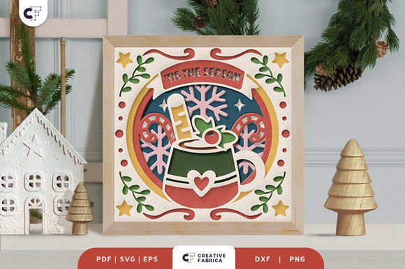 Christmas Drink 3D Shadow Box