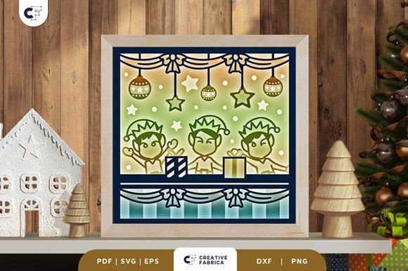 Christmas Gift Factory 3D Shadow Box