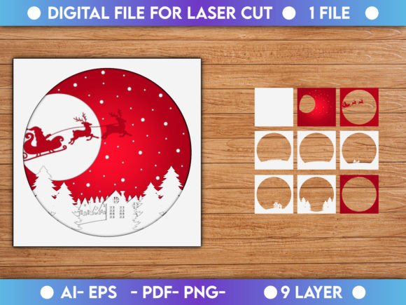 Christmas Paper Cut 3D Background