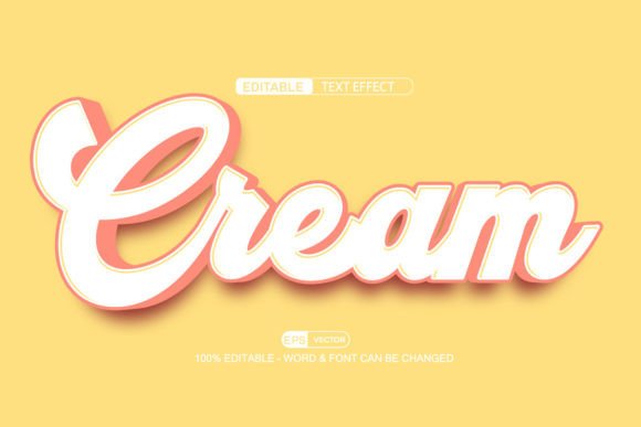 Cream 3D Editable Text Effect Vector: A Versatile Design Asset for Creative Professionals