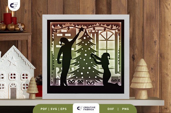 Decorating Christmas Tree 3D Paper Cut