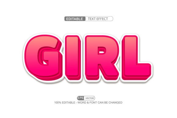 Girl 3D Editable Text Effect Vector: A Versatile Design Tool for Creative Projects