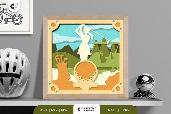 Girl Playing Golf 3D Layered Paper Cut: A Creative Craft for Every Enthusiast