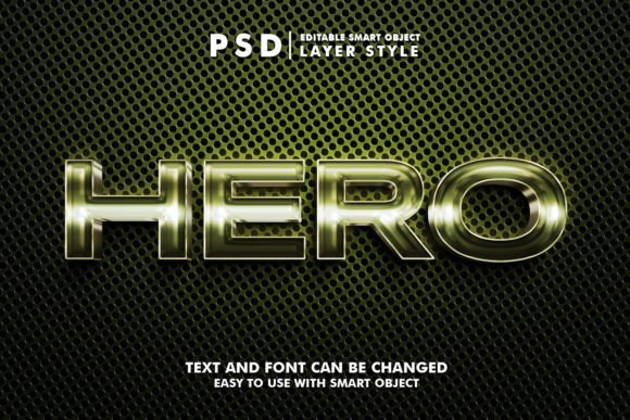Metalic Hero 3D Realistic Text Effect