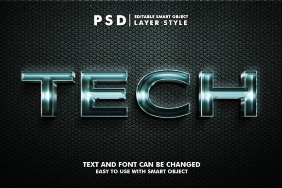 Metalic Tech 3D Realistic Text Effect