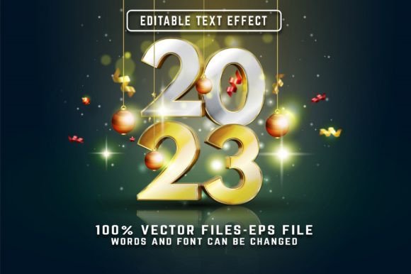 New Year 3D Text Effect Premium Vectors