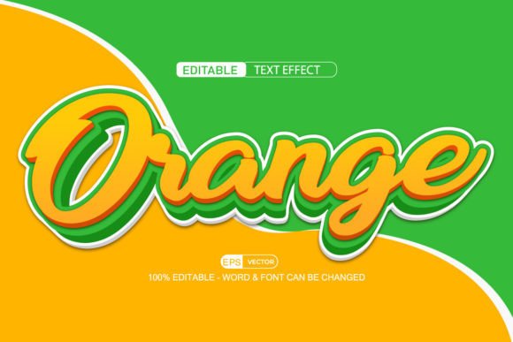 Orange 3D Editable Text Effect Vector