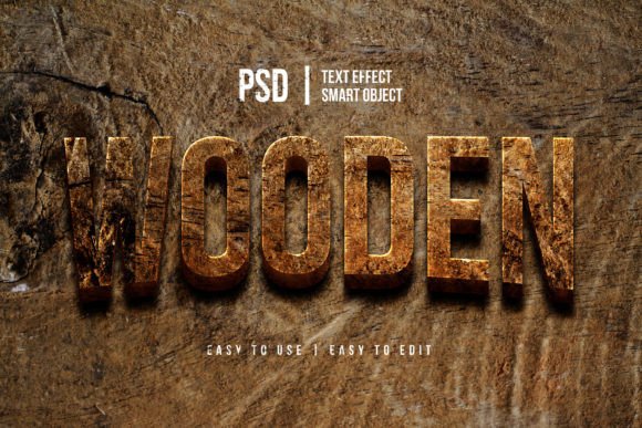 Realistic 3d Wood Texture Text Effect