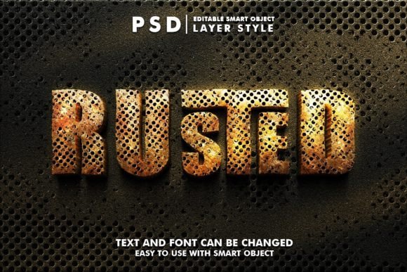 Rusted 3d Realistic Psd Text Effect