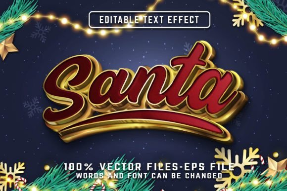 Santa 3d Editable Eps Text Effect: A Versatile Design Tool for All Occasions