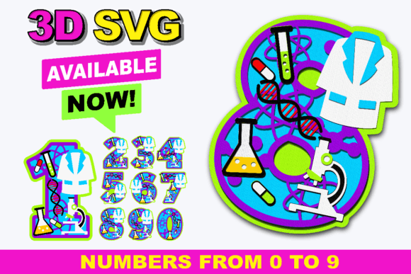 Scientist Numbers 3D SVG: A Creative Resource for Designers and Crafters