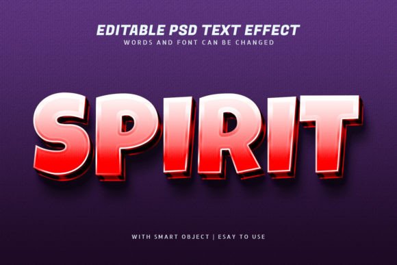 Spirit 3D Red Text Effect Editable