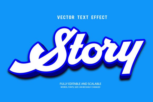 Story 3d Editable Text Effect Vector