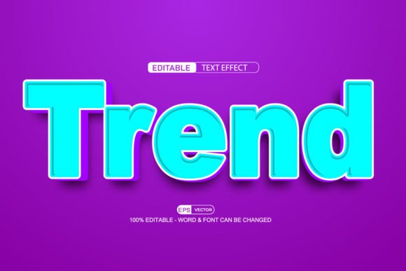 Trend 3d Editable Text Effect Vector