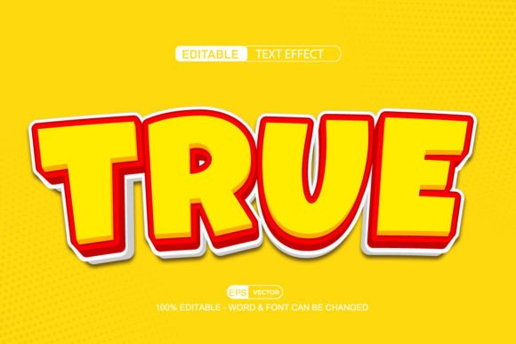 True 3D Editable Text Effect Vector