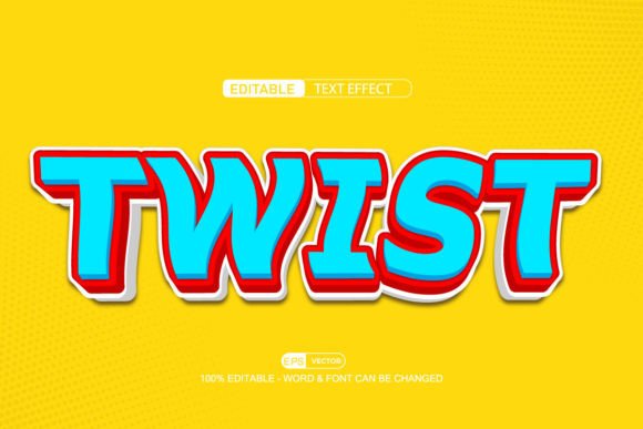 Twist 3d Editable Text Effect Vector
