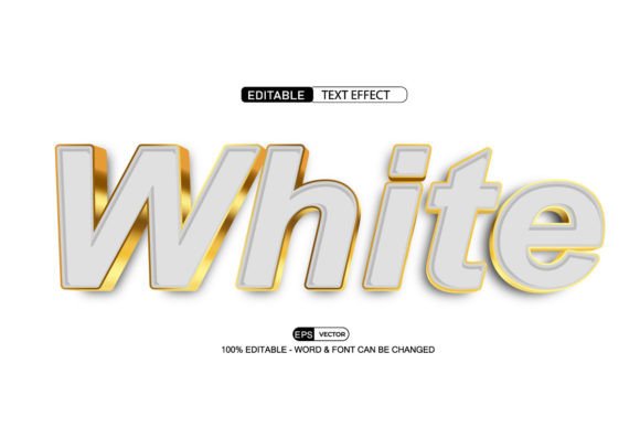 White 3D Editable Text Effect Vector
